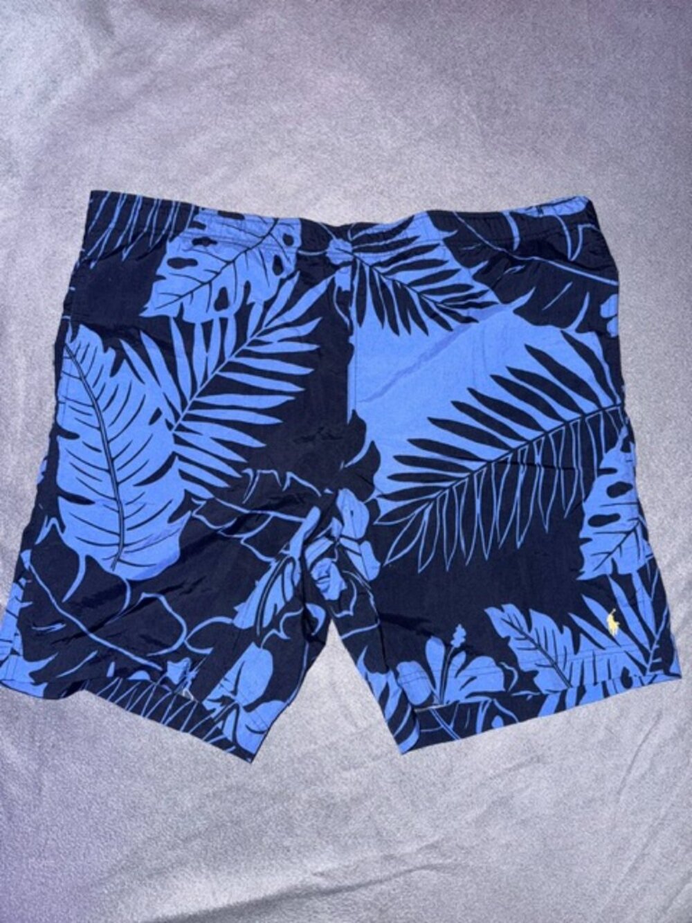 Polo Sport Ralph Lauren Men’s Swim Trunks Blue Tropical Leaf Print Size XL Mesh
